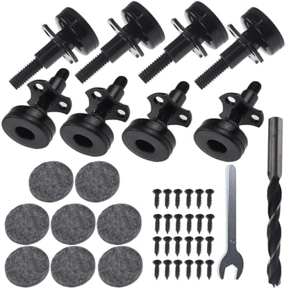 3/8"-16 Thread Adjustable Leveling Feet, Heavy Duty Furniture Feet Levelers with T-Nut Kit Floor Protect for Sofa Cabinet Table Chair Furniture Leg 8 Pack - size: 8 Pcs