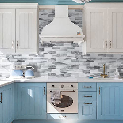 STICKGOO 10-Sheets Subway Tiles Peel and Stick Backspalsh, Gray - color: Gray