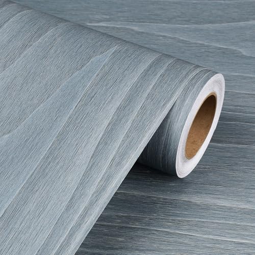 Livelynine Light Blue Wood Wallpaper Peel and Stick Wood Grain Contact Paper for Countertops Cabinets Desk Cover Kitchen Countertop Vinyl Wrap Waterproof Adhesive Cabinet Wall Paper Liner 15.8x78.8 - color: Light Blue Wood, size: 15.8" x 78.8"