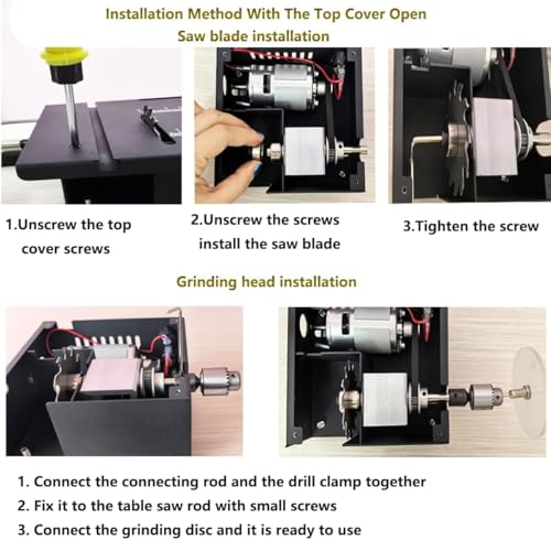 Mini Table Saw, Mini Table Saw for Crafts, Multi functional Portable Adjustable Cutting Sanding Engraving Drilling All in One Machine for Wood/PCB/Acrylic/Plastic