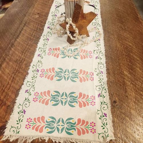 Corner Border Stencils for Crafts Mexican Flower Furniture Stencils - style: border