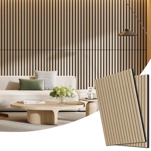 2 Pack Acoustic Wood Panels for Wall 47.24" x 23.81" Soundproof - color: Oak, size: 47" x 23" (2 PCs)