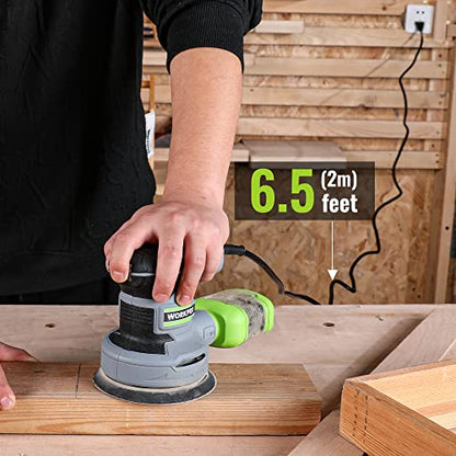 WORKPRO 5-Inch Random Orbit Sander Variable Speed with Dust Bag - size: Random Orbit Sander