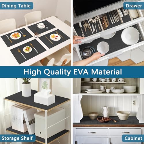 Self Adhesive Shelf Liner, 11.8" x 118.1" Peel and Stick Drawer Liner Black - color: Black, size: 11.8"W x 118.1"L