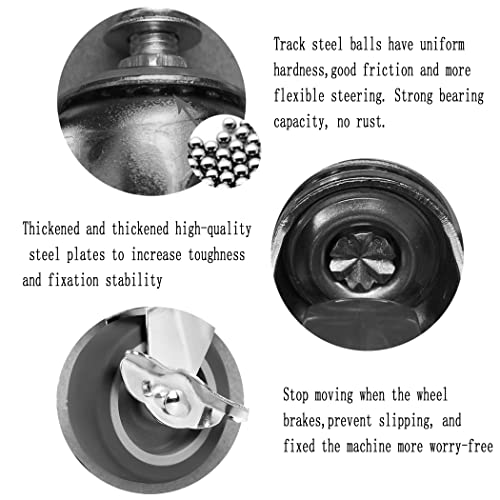 3 Inch Caster Wheels, Threaded Stem Casters Set of 4, Heavy Duty Wheel with Brake, Metric Size M8-1.25-25 (Screw Diameter 8mm, Screw Length 25mm) Casters for Wire Shelving, Furniture Dolly - style: M8-25