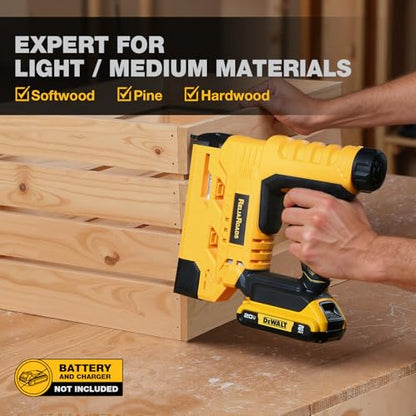 2-in-1 Cordless 18GA Brad Nailer & 1/4 Crown Stapler for DeWALT 20V MAX Battery (Tool Only) - Lightweight, 1600 Nails/Staples Included for DIY, Upholstery & Home Renovation