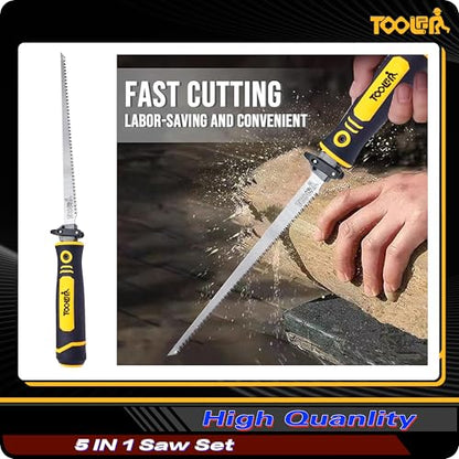 5-In-1 Multi-Blade Handsaw for Woodworking Tools (Japanese/Drywall/Hacksaw) - color: 5-in-1