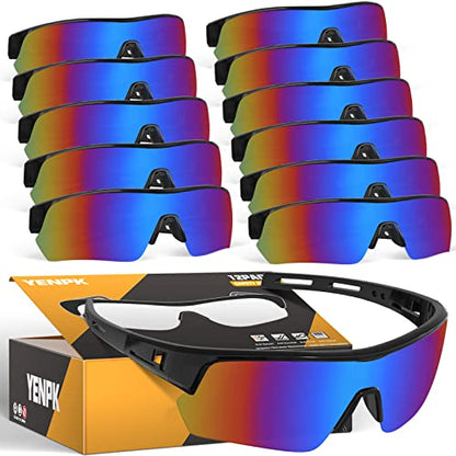 Tinted Safety Glasses for Men, ANSI Z87.1& UV Eye Protection Glasses - color: 12pack-multicolor