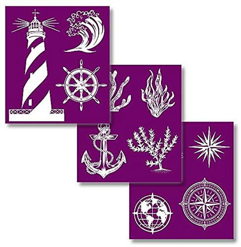 Dixie Belle Paint Company Silkscreen Stencil - Nautical 8� x 9� - 3 Pack - style: Nautical