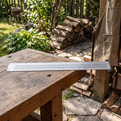 Ultra Precision Marking T-Rule Hole Ruler Stainless Scribing Mark Carpenter Line Carpenter Measuring Tool(16 inches) - size: 16 inches