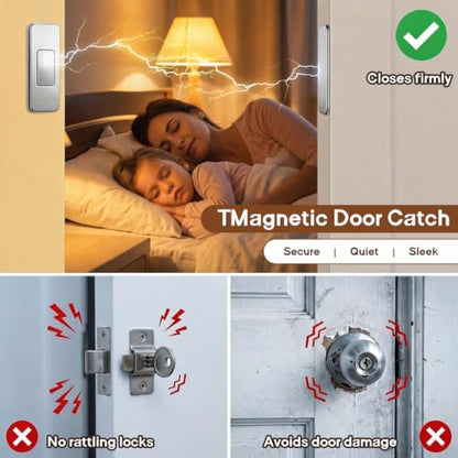26 Pack Magnetic Cabinet Door Catch, No Drill Magnetic Cabinet Catches Ultra Thin Strong Magnetic Cabinet Latch with Adhesive for Kitchen Cabinets, Closets, Drawers, Bathroom Cabinets, RV Doors
