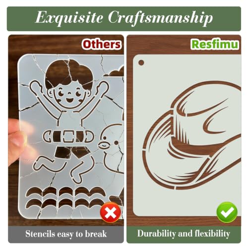 Western Cowboy Stencils for Crafts Reusable 28Pcs Stencils(5.8X5.8 Inch) - color: Cowboy