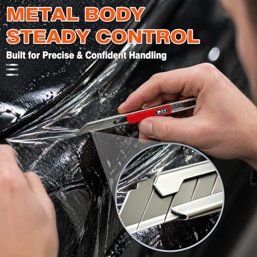 9mm Auto Lock Utility Knife with 30 Degree SK2 Snap-off Blades, Precision Box Cutter for Car Vinyl Wrap, PPF, Window Tint and Craft(S506) - color: 9mm-30 Degree-s506