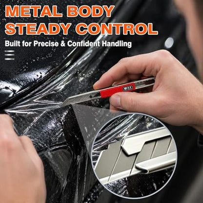 9mm Auto Lock Utility Knife with 30 Degree SK2 Snap-off Blades, Precision Box Cutter for Car Vinyl Wrap, PPF, Window Tint and Craft(S506) - color: 9mm-30 Degree-s506