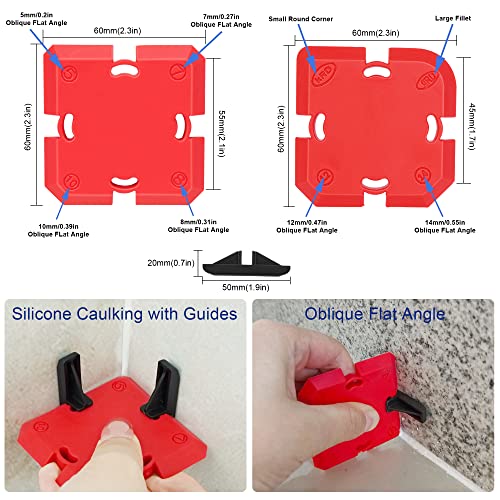 Caulking Tool Kit Silicone Sealant Finishing Tool Set Silicone Profiling Kit Grout Sealing Smoother Caulk Application Tool for Kitchen Bathroom Floor Window Sink Joint Toilet