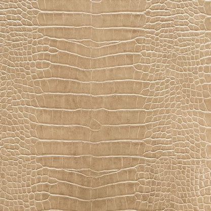 12" x 53" Glossy Embossed Crocodile Texture Faux Leather Roll Synthetic Leather Crafts Fabric for Wallets Keychains Handbags Making Sewing Crafts Material (Tan) - color: Tan