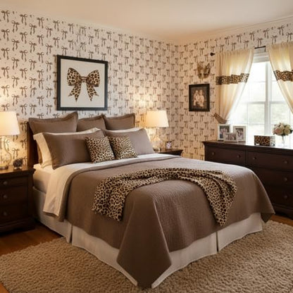 Drydiet Leopard Bow Print Wallpaper Peel Stick Contact Paper 15.8 x 118.1 - color: Leopard, size: 15.8 in x 118.1 in, style: Bow