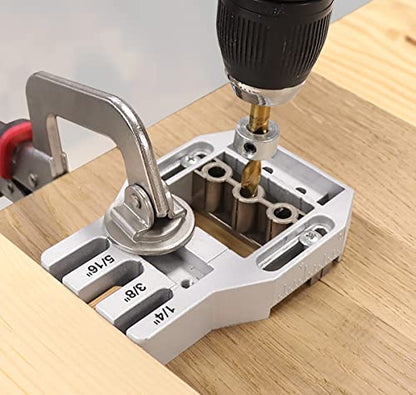 Milescraft 1334 Joint Master – Self-Clamping Aluminum Doweling Jig. Creates Edge, Corner, and Surface Joints. Includes Centering Spacers. For 1/4in, 5/16in, and 3/8in Dowel Pins