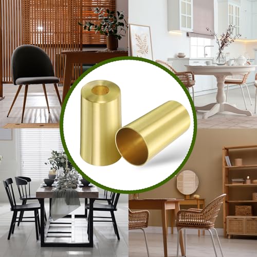 uxcell 4Pcs Metal Furniture Feet Cover, 1 x 2 Inch Conical Gold Table Foot Cap Increase Height Furniture Pads Leg Cover Protector for Chair, Table, Sofa - size: 1 x 2 Inch