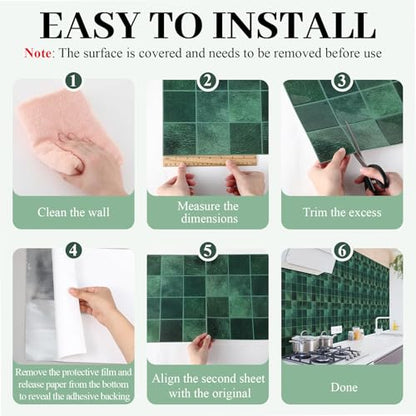 Feifeiya 10 Pcs Heavy-Duty Peel and Stick Backsplash Kitchen 3D Adhesive Peel Stick Tile Waterproof Backsplash Renter Wall Tile for Bathroom Fireplace (Checkered 11.8" X 11.8",Green) - color: Green, size: Checkered 11.8" X 11.8"