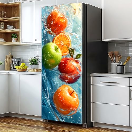 Self-Adhesive Vinyl Refrigerator Stickers Peel and Stick Removable Wallpaper for Doors, Walls, Furniture Wrinkle-Resistant Waterproof No Residue Easy DIY Home Decor (Type9, 32.3"x78.7") - color: Type9
