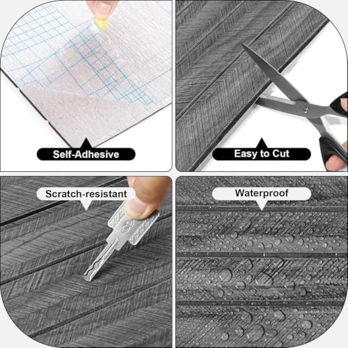 Peel and Stick Slat Wall Panel 15.75" X 118" PVC Self-Adhesive for Walls - color: Dark Gray 15.7 x 118in
