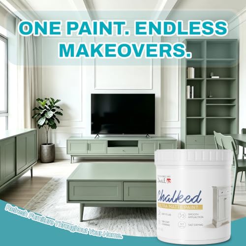 DWIL Chalk Paint Furniture Paint Matte Finish Muted Tone 16OZ - color: Green Gray