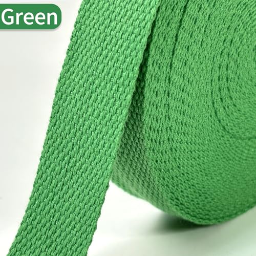 Green Cotton Webbing 1in x 10Yards - color: Green