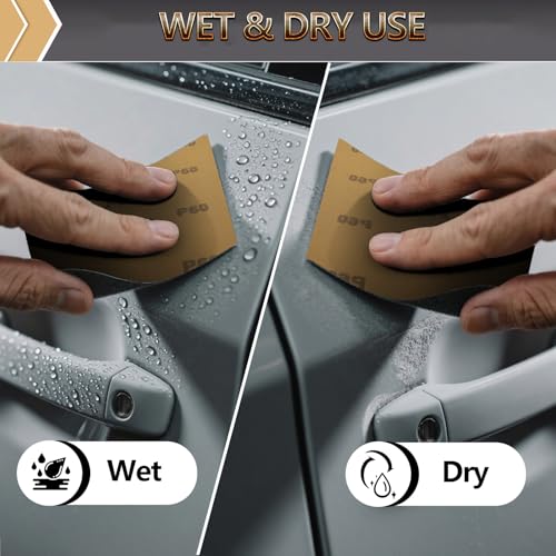 12-Sheet Premium 400 Grit Wet Dry Sandpaper, 9 x 11 Inch - style: 400Grit