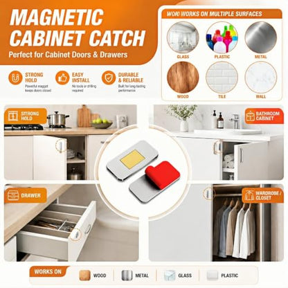 6 Pack Magnetic Cabinet Door Catch, Cabinet Magnets for Closure
