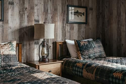 Livebor Gray Shiplap Peel and Stick Wallpaper Wood Wallpaper 17.7”x 236.2” - color: Dark Gray, size: 17.7" x 236.2"