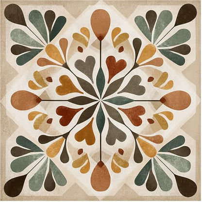 Nuxovilar Peel and Stick Floor Tile,Peel and Stick Vinyl Floor Tiles - color: Brown green vine flowers
