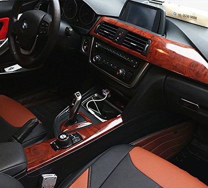 Moyishi Wood Grain Vinyl Sticker Decal Roll Car Interior Home Office Furniture DIY Film Wrap 30cmx100cm (Red) - color: Red