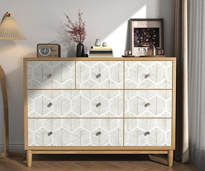 OSECAGE Geometric Peel and Stick Wallpaper Boho Contact Paper 17.3''×393'' - color: Beige, size: 17.3" x 393"