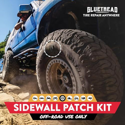 GlueTread Sidewall Tire Repair Kit, External Emergency Tubeless ATV Patch
