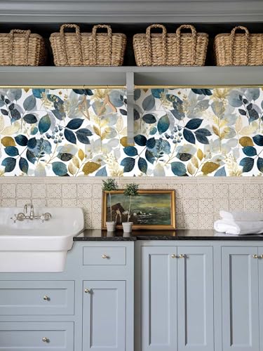 Watercolor Botanical Wallpaper, Eucalyptus Leaf Peel and Stick Wallpaper - color: ML-M104, size: 17.7" x 118"