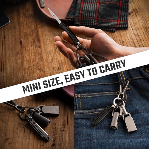 KeyUnity KK07 Titanium Craft Knife with Pocket Clip, 0.87-Inch Cutting Edge - color: Kk07black