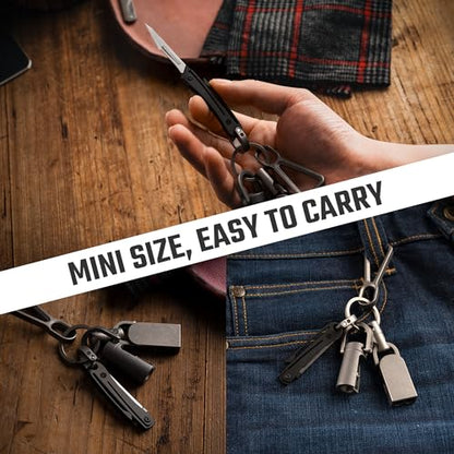 KeyUnity KK07 Titanium Craft Knife with Pocket Clip, 0.87-Inch Cutting Edge - color: Kk07black