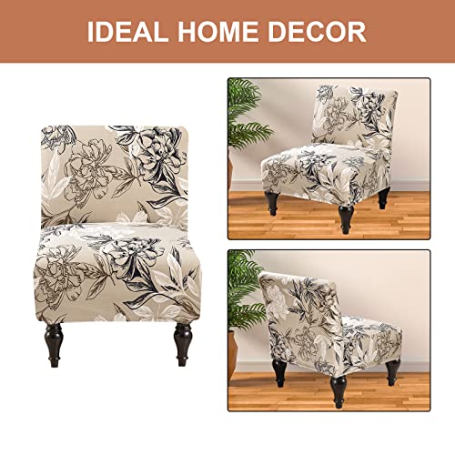 Eco-Ancheng Armless Chair Slipcover Removable Armless Accent Chairs Covers Washable Armless Slipper Chair Slipcover Printed Armless Chair Furniture Protector Covers for Living Dining Room Hotel - color: H170