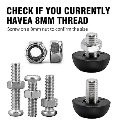24 PCS 8mm x 1.25 M8 Project Adjustable Outdoor Furniture Leg Levelers, Screw in Leg Levelers Replacement Outdoor Patio, Stainless Steel Screw-in Patio Furniture Leveling Feet - color: 24pcs