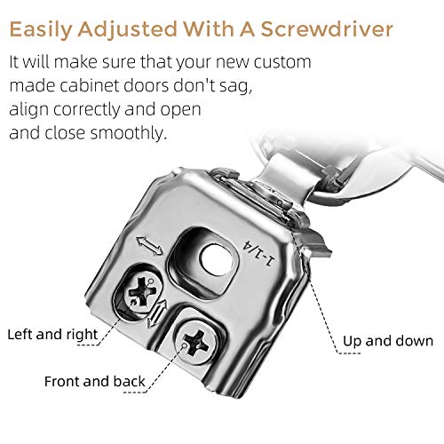 Soft Close Hinges for Kitchen Cabinet Hinges, 1-1/4 Inch Overlay, 60 Pack - size: 1-1/4 inch Overlay