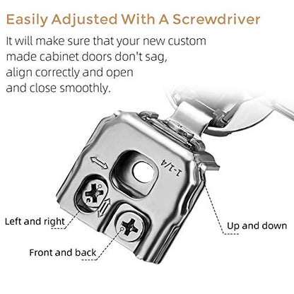 Soft Close Hinges for Kitchen Cabinet Hinges, 1-1/4 Inch Overlay, 10 Pack - size: 1-1/4 inch Overlay