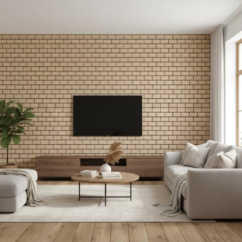 WoveN SounD Brick Acoustic Panels, Natural Oak, 16 Pack, 16x12 in - color: Brick, Wood Veneer, Natural Oak, 16 Pack