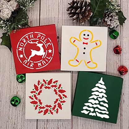 Christmas Stencils for Crafts Reusable 3" Small Holiday Stencils - style: Christmas 3"/50p