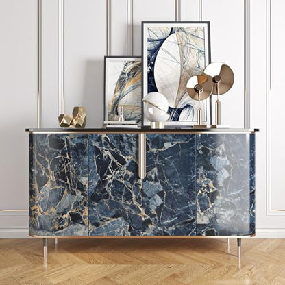 YENHOME 30"X118" Blue Marble Contact Paper for Countertops Peel and Stick Waterproof Counter Top Covers Peel and Stick Wall Paper for Kitchen Bathroom Wallpaper Self Adhesive Countertop Contact Paper - size: 30" x 118"