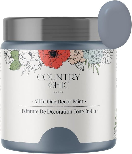 Country Chic All-in-One Chalk Paint for Furniture, Cabinets, Home Decor, Crafts, Eco-Friendly, Matte Finish, Built-In Primer & Top Coat for Wood, Metal - Daydreamer (blue) Sample (4 oz) - color: Blue, size: 4 Fl Oz (Pack of 1)