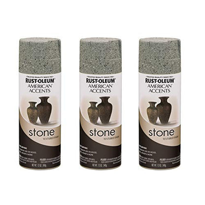 Rust-Oleum 7992830-3PK Stone Creations Spray Paint, 12 oz, Gray Stone, 3 Pack - color: Gray Stone, size: 12 Ounce (Pack of 3)