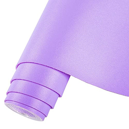 HGUAN Smooth Solid Color Light Purple Faux Leather 12"X53"(30cmX135cm),Faux Leather Sheets Roll Very Suitable for Making Crafts, Leather Earrings, Bows,Sewing (Light Purple) - color: Light Purple
