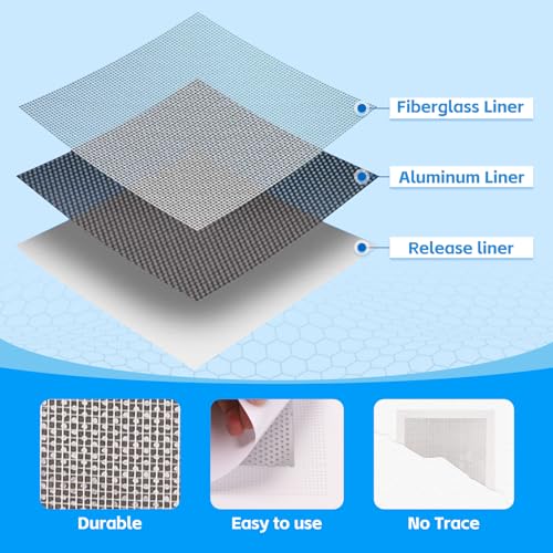 Wall Repair Patch Kit Upgraded Size, 6 Pcs 10 Inch Self Adhesive Pieces Aluminum Drywall Repair Kit, with Its Own Large Squeegee and Scraping, GMingZTong