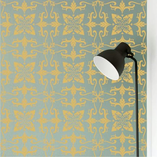 9 Large Mandala Lotus Stencils, 12 Inch Corner Patterns for Furniture